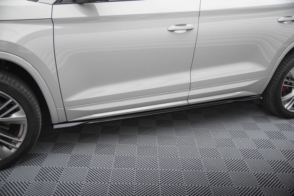 Maxton Design Street+ Seitenschweller Leisten passend für Skoda Kodiaq RS Mk1 / Mk1 Facelift schwarz Hochglanz