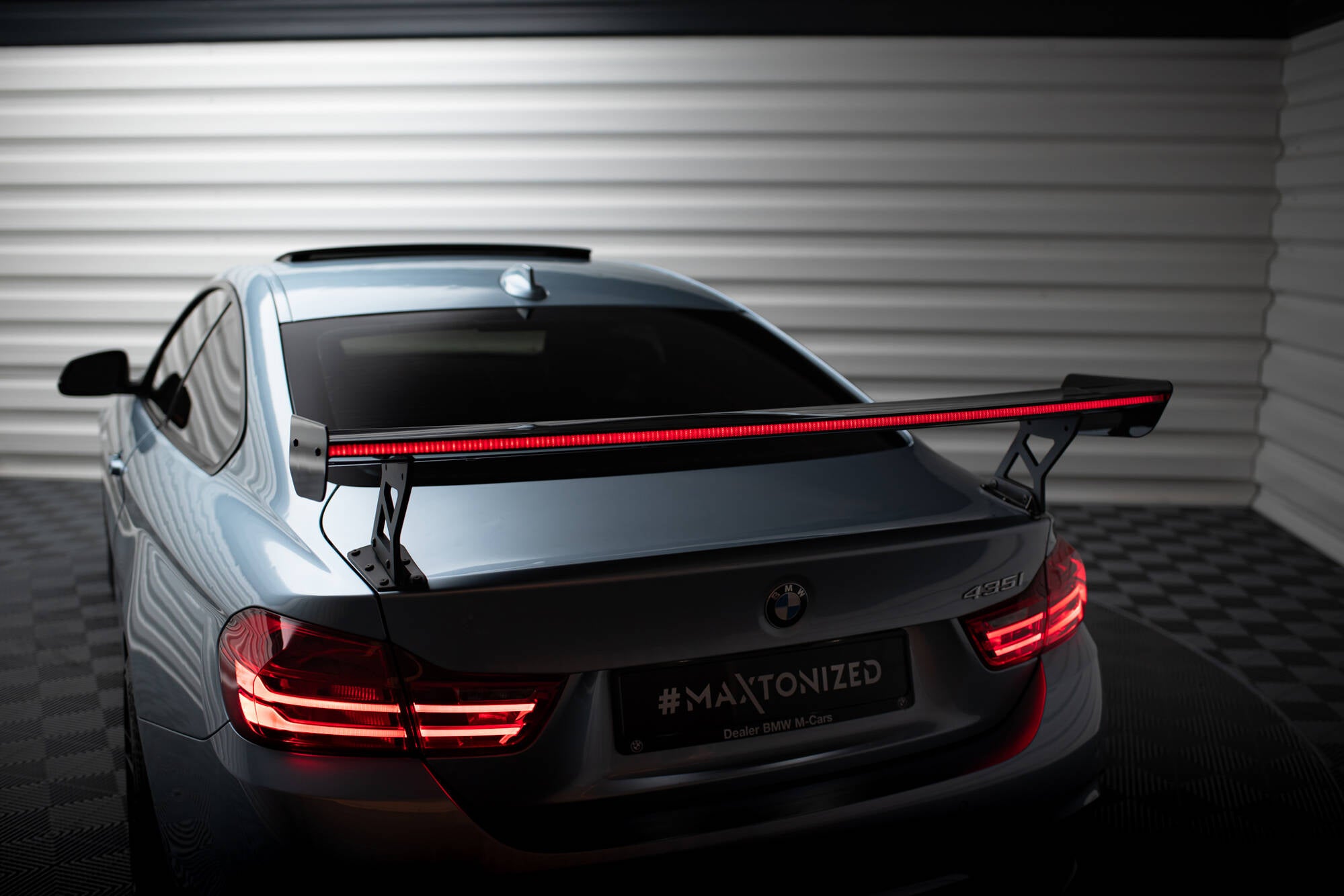 Maxton Design Carbon Spoiler With External Brackets Uprights + LED BMW 4er F32 / 4 F32 M-Paket Coupe für BMW 4er Coupe