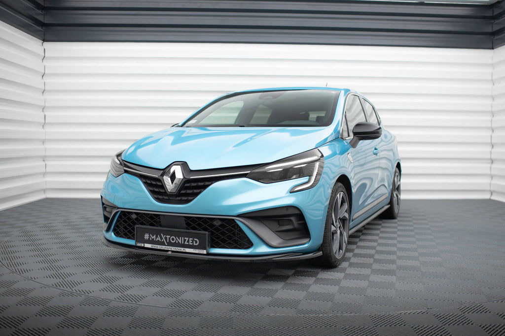 Maxton Design Street+ Spoilerlippe Front Ansatz V.2 passend für Renault Clio R.S. Line Mk5 schwarz Hochglanz