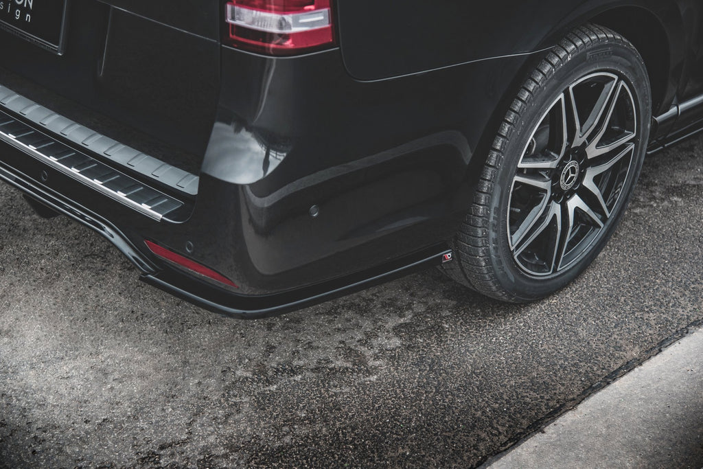 Maxton Design Heck Ansatz Flaps Diffusor V.2 passend für Mercedes-Benz V-Klasse AMG-Line W447 Facelift schwarz Hochglanz