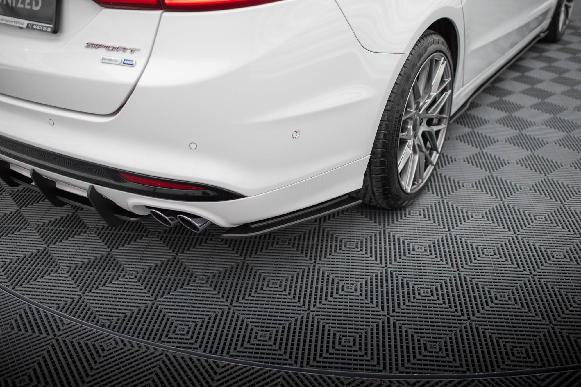 Maxton Design Street Pro Heck Ansatz Flaps Diffusor passend für Ford Mondeo Sport Mk5 Facelift / Fusion Sport Mk2 Facelift