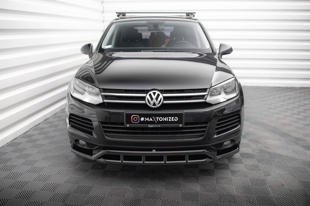 Maxton Design Street+ Spoilerlippe Front Ansatz passend für VW Touareg Mk2 schwarz Hochglanz