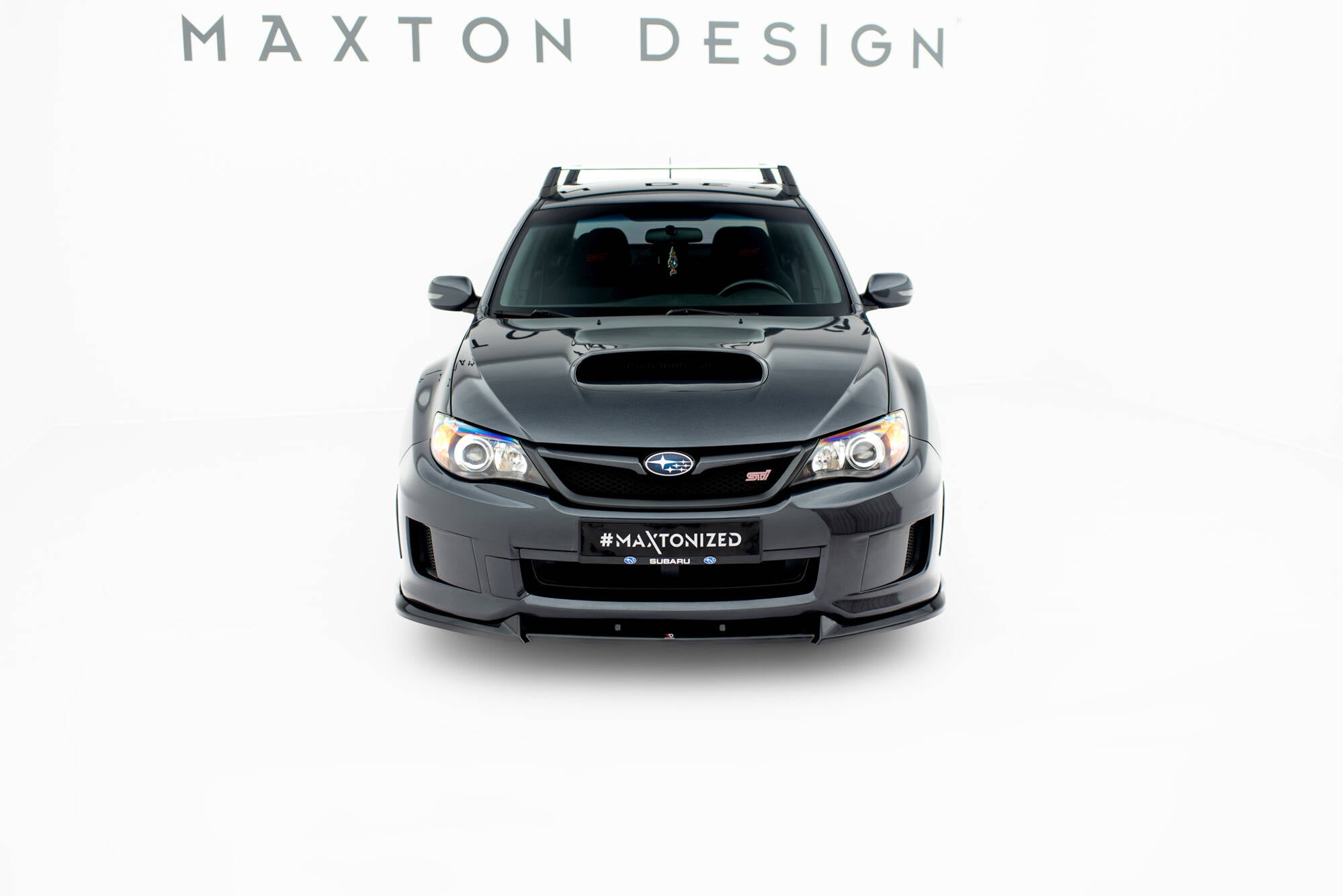 Maxton Design Street+ Spoilerlippe Front Ansatz V.2 passend für Subaru Impreza WRX STI Mk3 Facelift schwarz Hochglanz