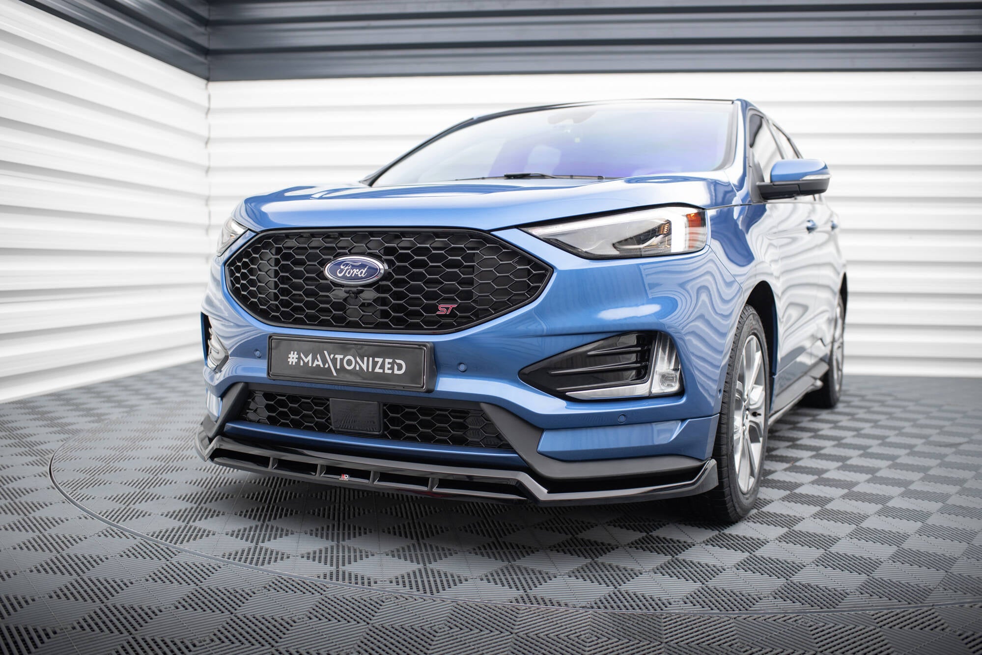 Maxton Design Street+ Spoilerlippe Front Ansatz passend für Ford Edge ST Mk2 Facelift schwarz Hochglanz