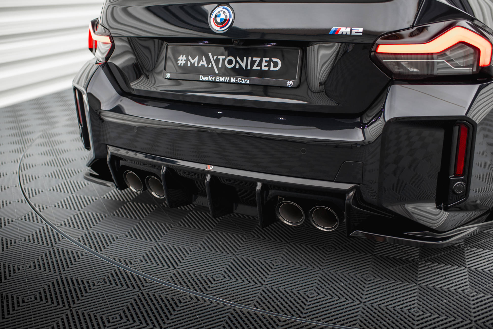 Maxton Design Diffusor Heck Ansatz V.1 passend für BMW M2 G87 schwarz Hochglanz