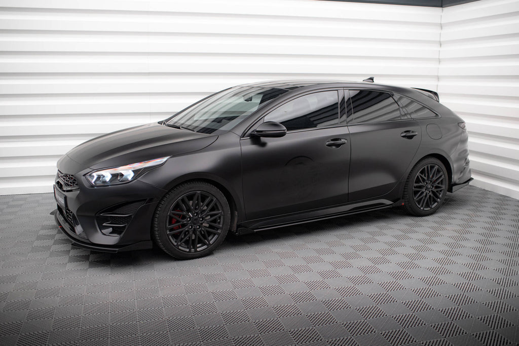 Maxton Design Seitenschweller Flaps passend für Kia Proceed GT / GT-Line Mk1 Facelift / Ceed GT Mk3 Facelift schwarz Hochglanz