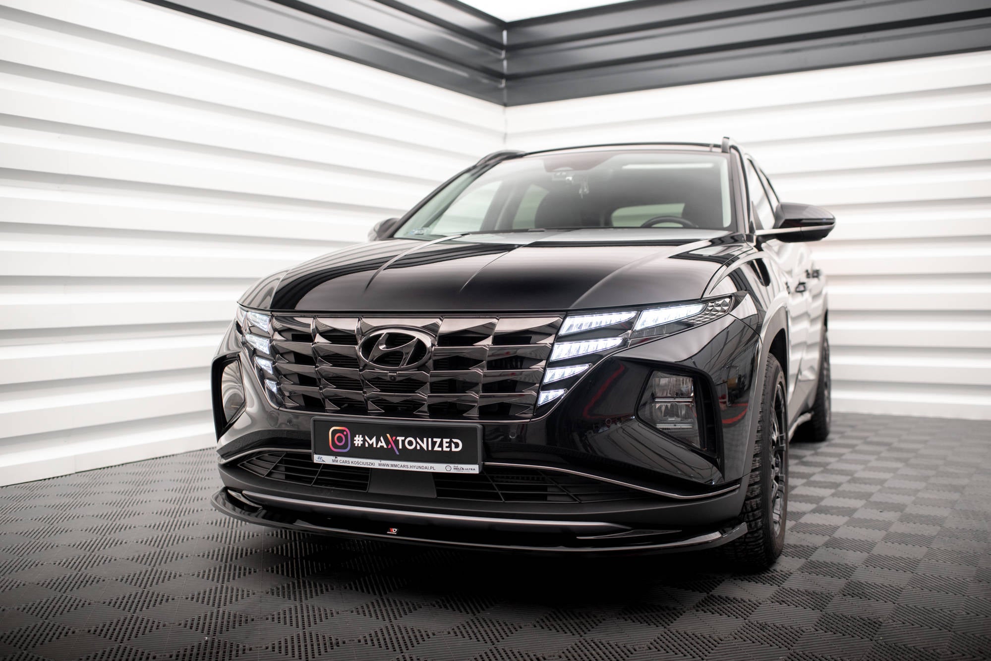 Maxton Design Street+ Spoilerlippe Front Ansatz V.1 passend für Hyundai Tucson Mk4 schwarz Hochglanz