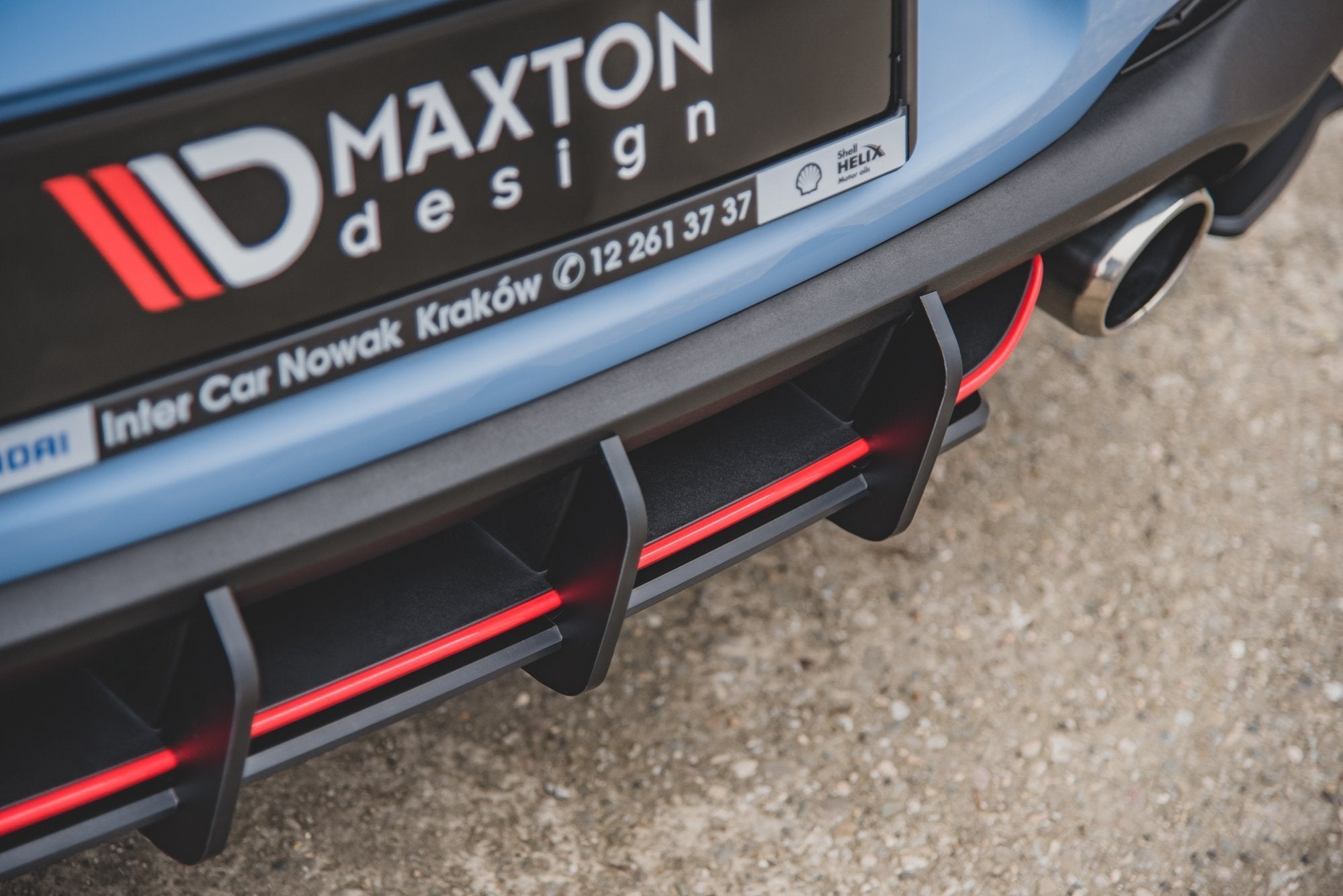 Maxton Design Robuste Racing Heckschürze V.1 passend für Hyundai I30 N Mk3 Hatchback