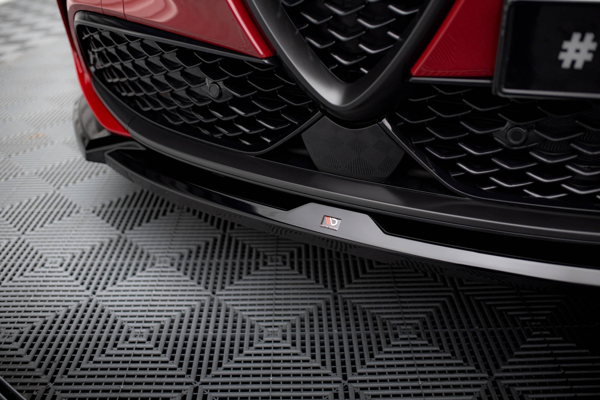 Maxton Design Street+ Spoilerlippe Front Ansatz V.1 passend für Alfa Romeo Tonale Mk1 schwarz Hochglanz