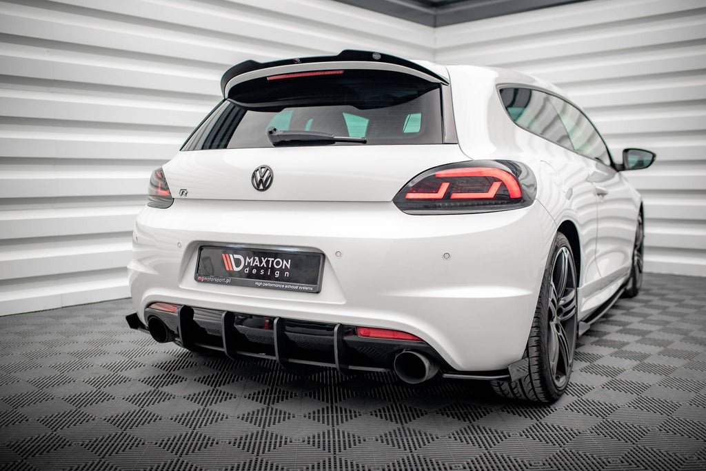 Maxton Design Street Pro Heck Ansatz Flaps Diffusor + Flaps passend für VW Scirocco R Mk3 schwarz Hochglanz