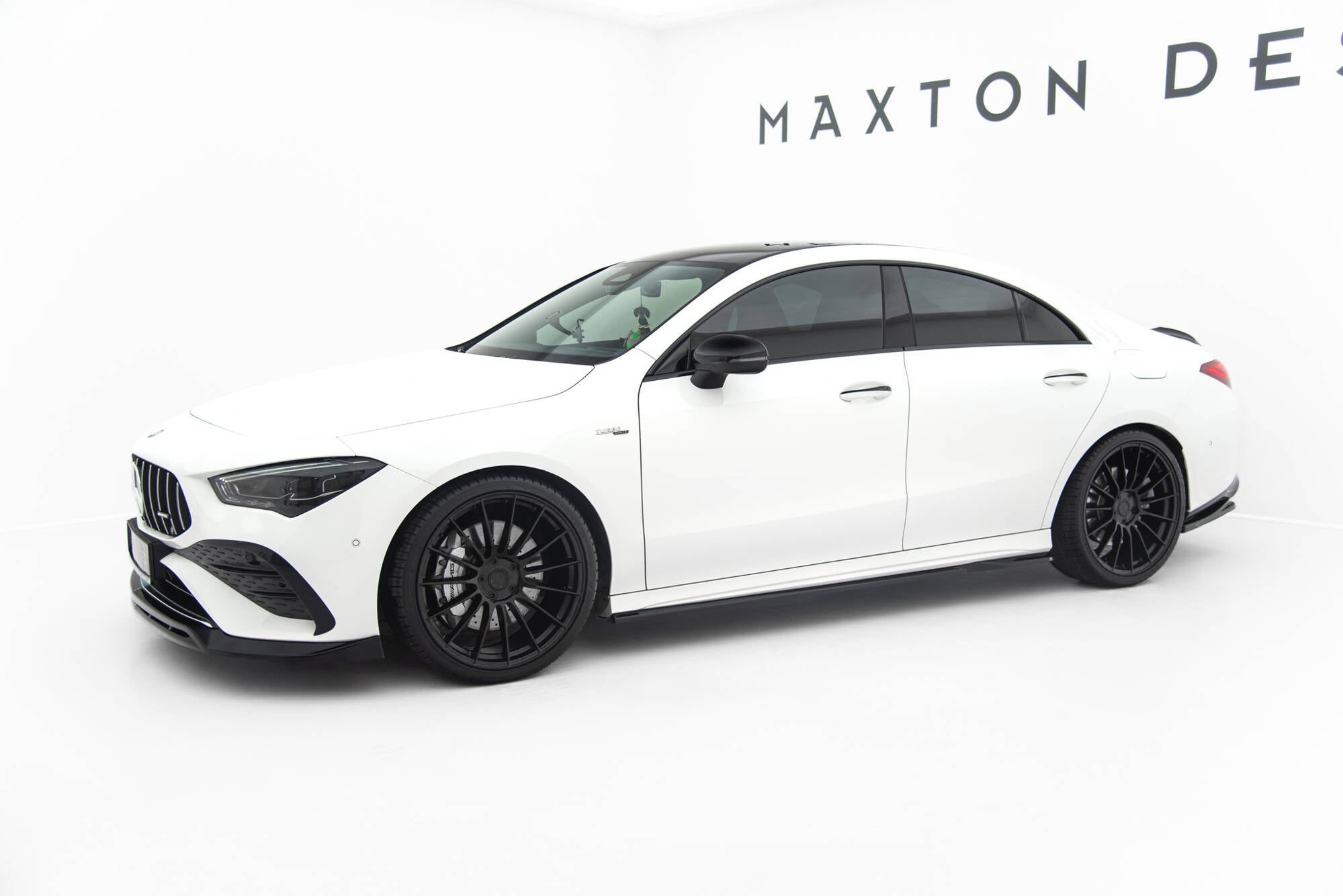 Maxton Design Street+ Seitenschweller Leisten passend für Mercedes-AMG CLA 35 / 45 Coupe / Shooting Brake C118 Facelift / X118 Facelift schwarz Hochglanz
