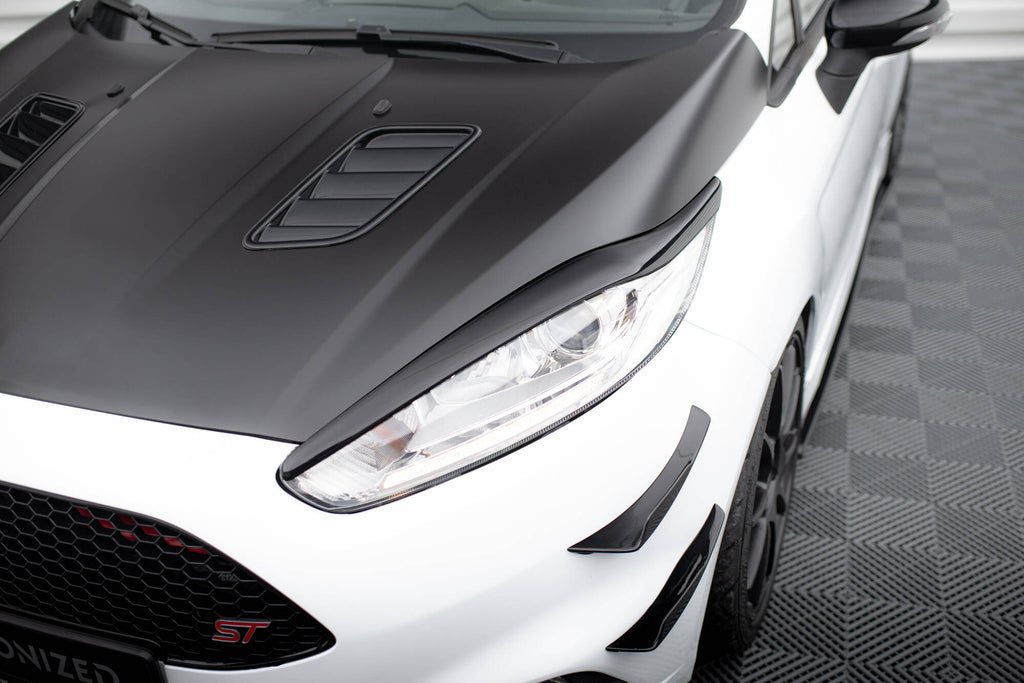 Maxton Design Scheinwerfer Blenden Böser Blick V.1 passend für Ford Fiesta ST / ST-Line / Standard Mk7 FL schwarz Hochglanz