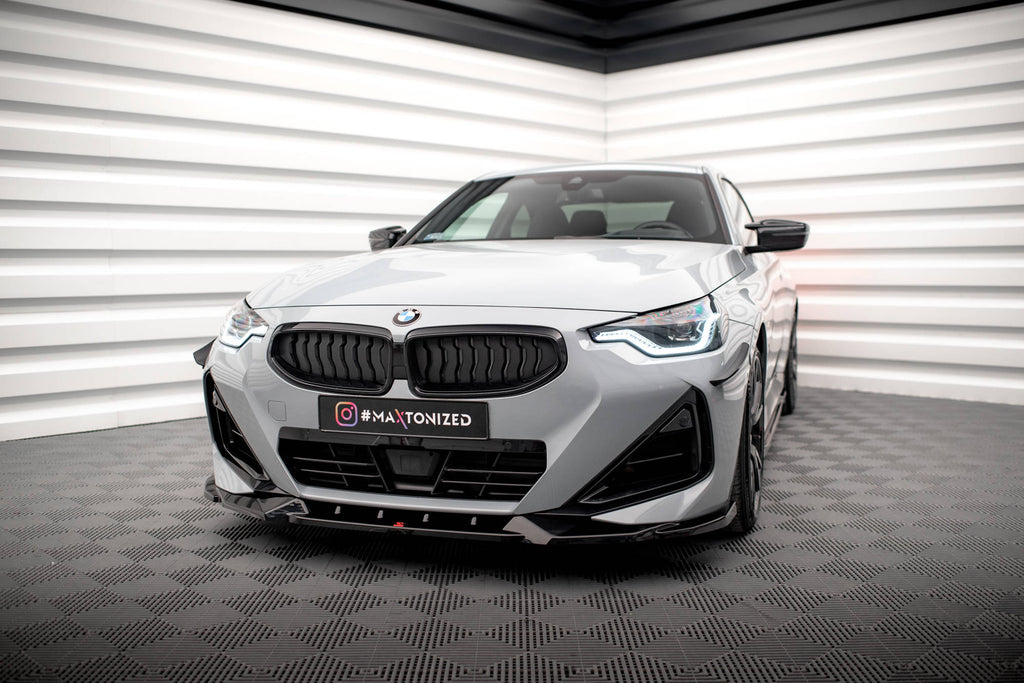 Maxton Design Street+ Spoilerlippe Front Ansatz V.2 passend für BMW 2 Coupe M-Paket / M240i G42 schwarz Hochglanz
