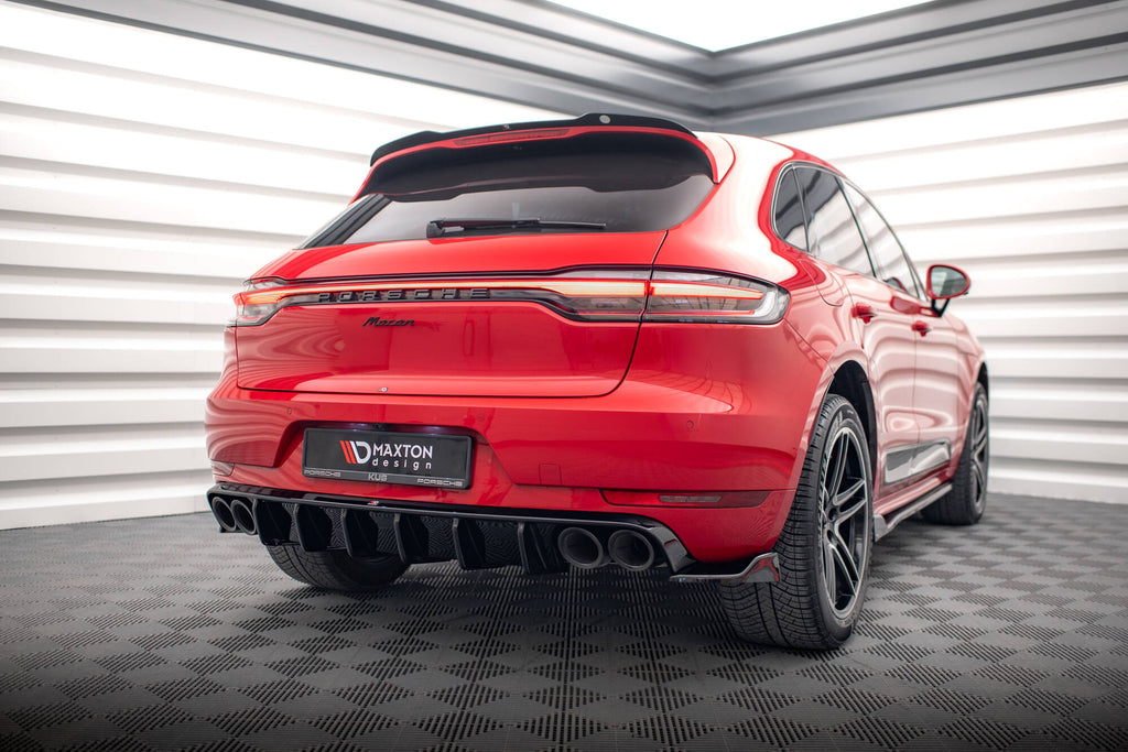 Maxton Design Diffusor Heck Ansatz passend für Porsche Macan Mk1 schwarz Hochglanz
