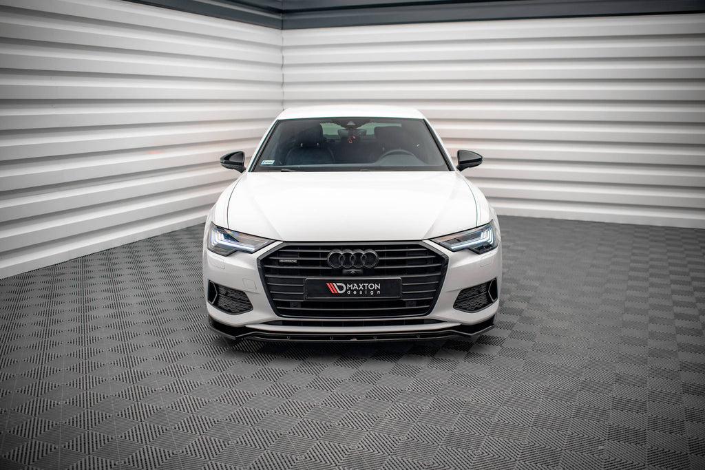 Maxton Design Street+ Spoilerlippe Front Ansatz V.3 passend für Audi A6 C8 schwarz Hochglanz