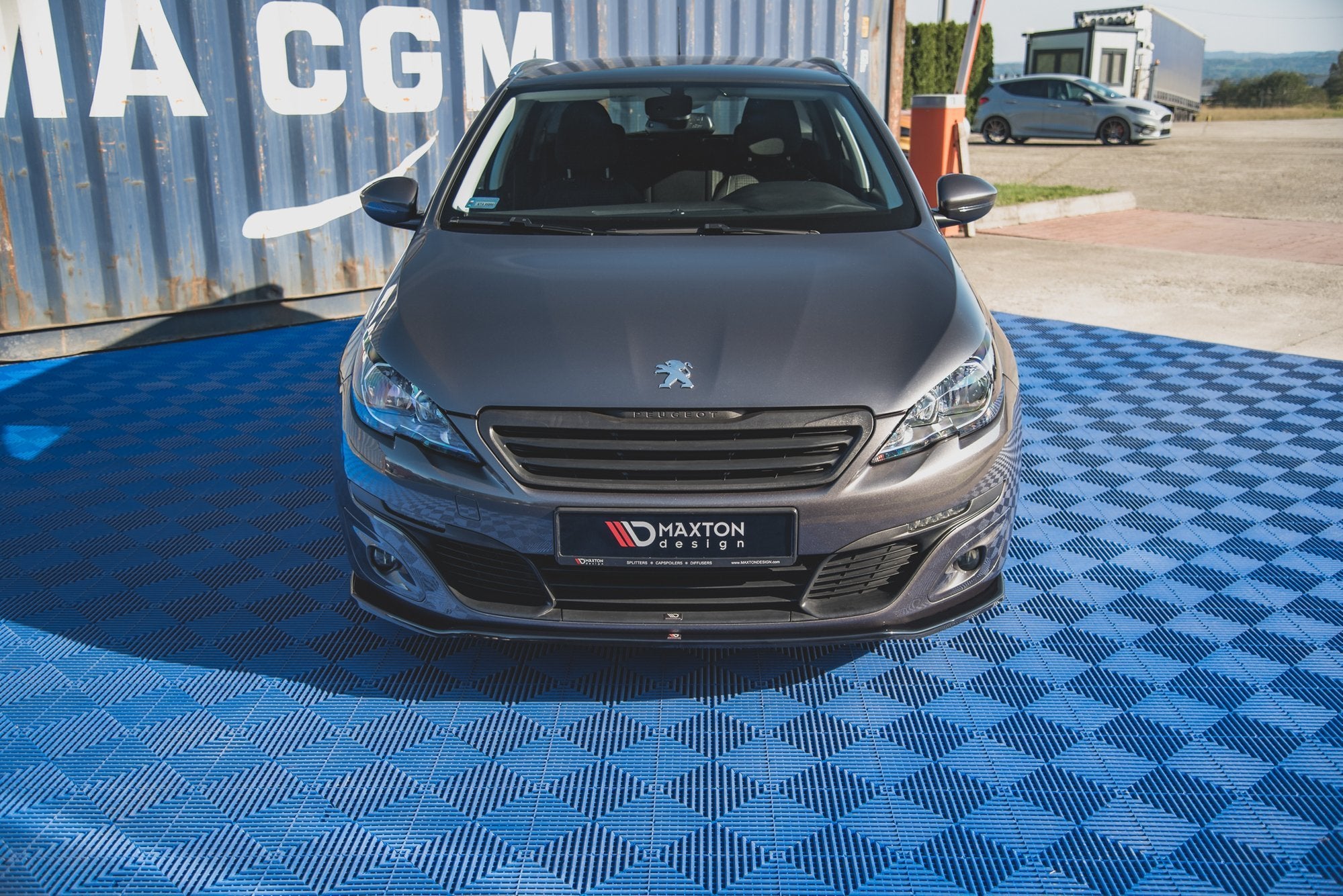 Maxton Design Street+ Spoilerlippe Front Ansatz V.1 passend für Peugeot 308 Mk2 schwarz Hochglanz