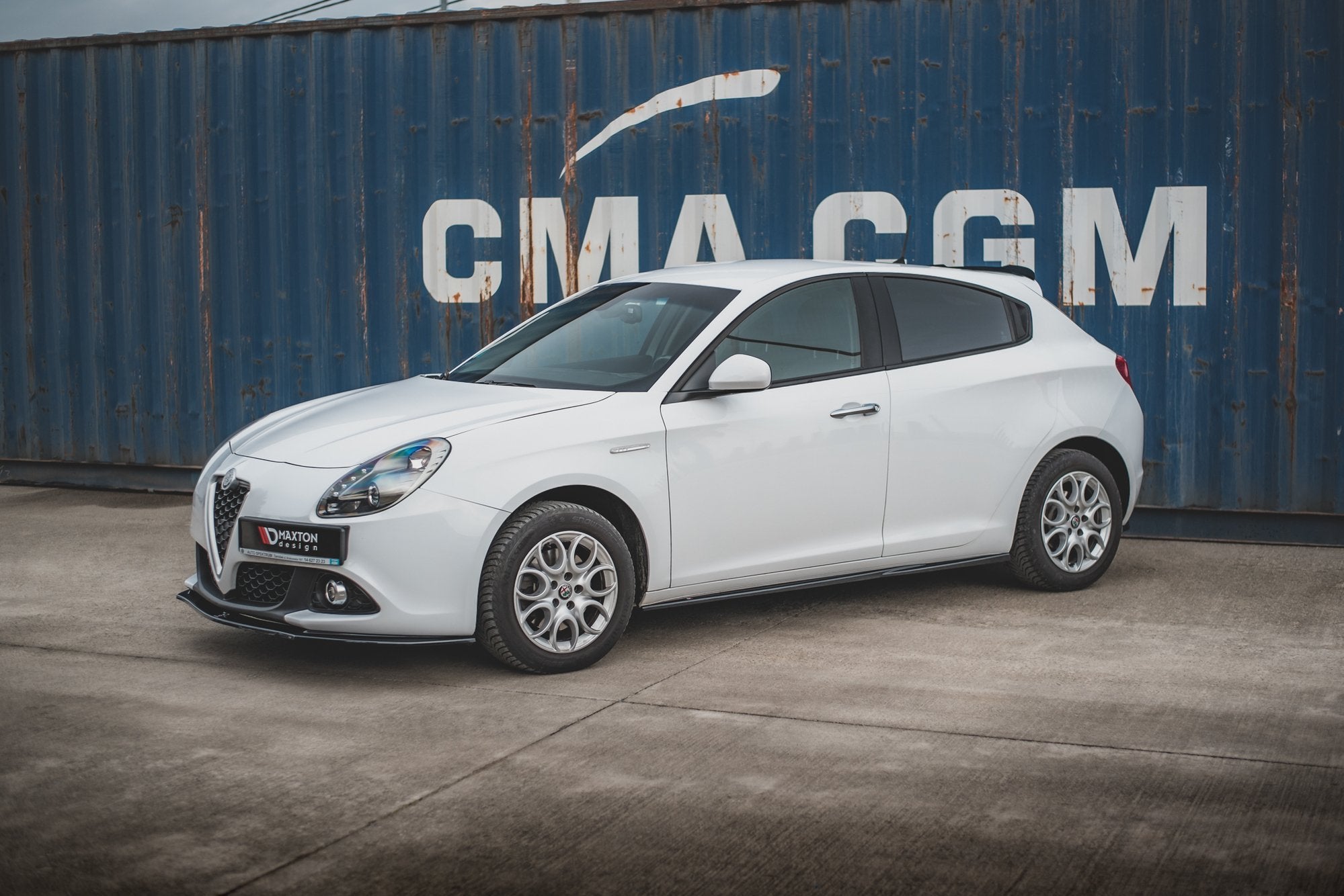Maxton Design Street+ Seitenschweller Leisten V.2 passend für Alfa Romeo Giulietta schwarz Hochglanz
