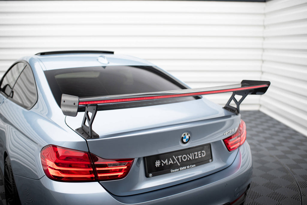 Maxton Design Carbon Spoiler With External Brackets Uprights + LED BMW 4er F32 / 4 F32 M-Paket Coupe für BMW 4er Coupe