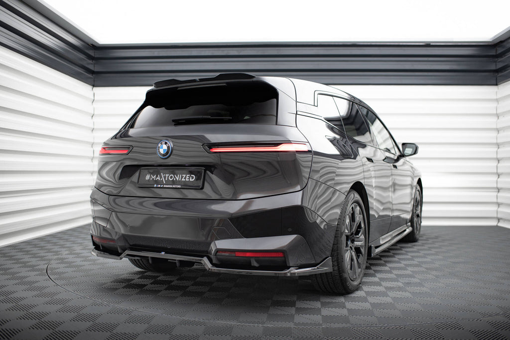 Maxton Design Spoiler CAP passend für BMW iX M-Paket i20 / I20 Facelift schwarz Hochglanz