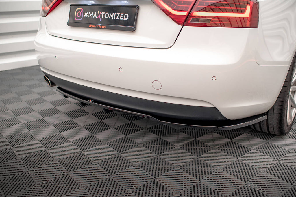 Maxton Design Street+ Mittlerer Diffusor RACE passend für Audi A5 Coupe 8T Facelift schwarz Hochglanz