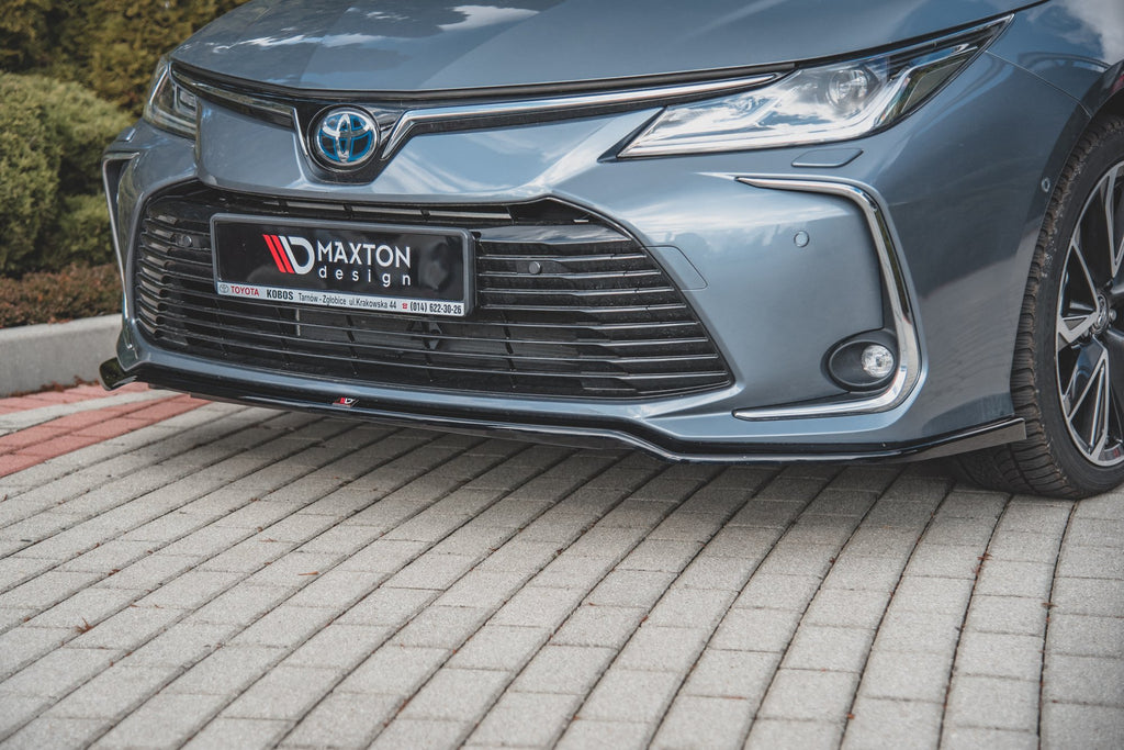 Maxton Design Street+ Spoilerlippe Front Ansatz passend für Toyota Corolla XII Limousine schwarz Hochglanz