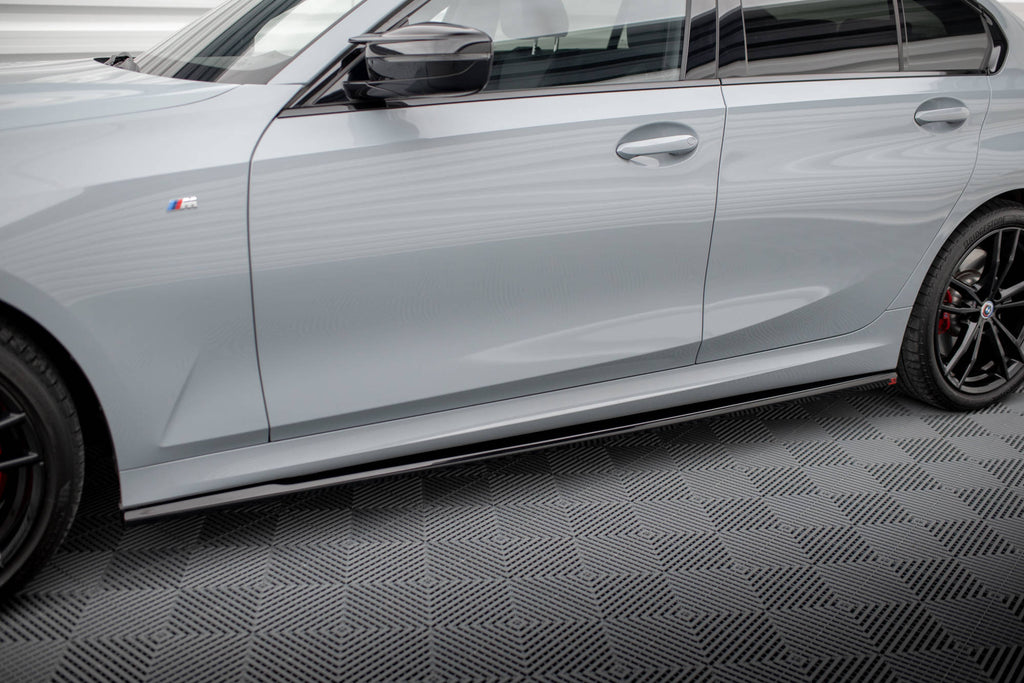 Maxton Design Street+ Seitenschweller Leisten passend für BMW 3er M340i / M-Paket G20 / G21 Facelift schwarz Hochglanz