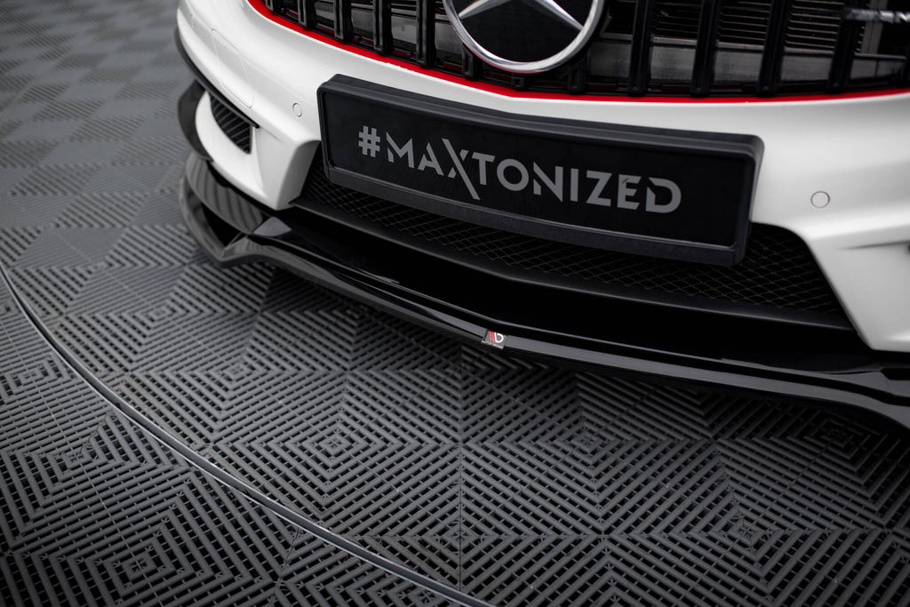 Maxton Design Street+ Spoilerlippe Front Ansatz V.4 passend für Mercedes-Benz A45 AMG W176 schwarz Hochglanz