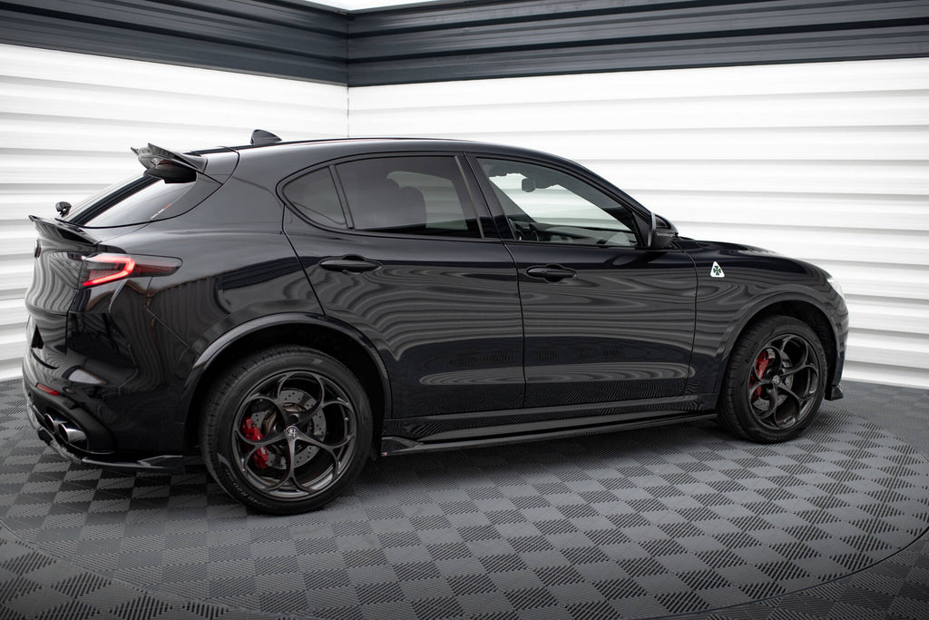 Maxton Design Street+ Seitenschweller Leisten passend für Alfa Romeo Stelvio Quadrifoglio Mk1 schwarz Hochglanz