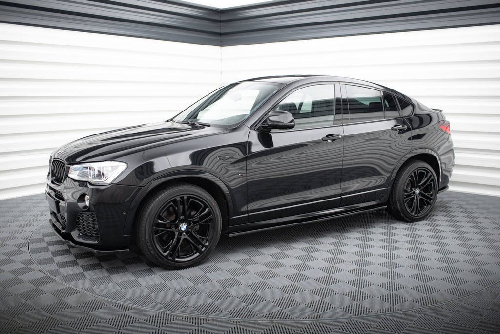 Maxton Design Street+ Seitenschweller Leisten passend für BMW X4 M-Paket F26 schwarz Hochglanz