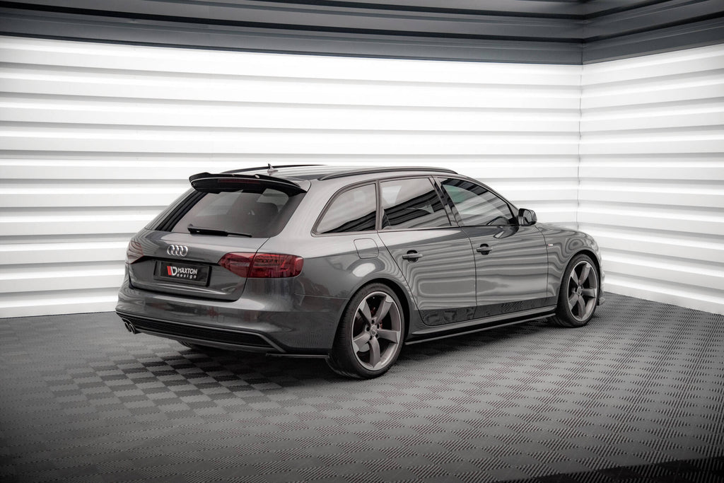 Maxton Design Spoiler CAP passend für Audi A4 S-Line / S4 Avant B8 Facelift schwarz Hochglanz