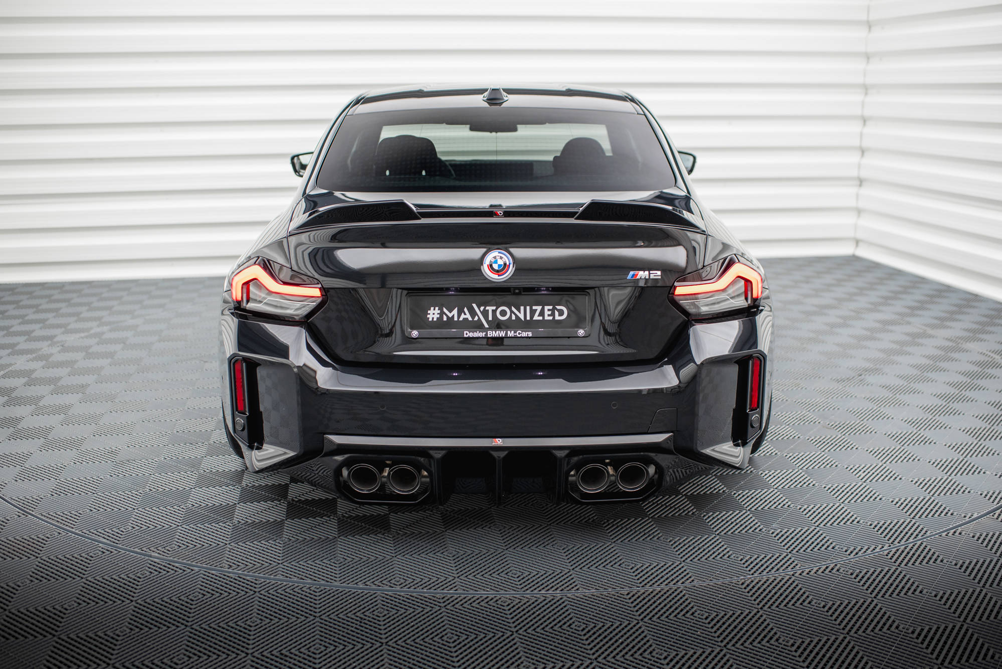 Maxton Design Diffusor Heck Ansatz V.2 passend für BMW M2 G87 schwarz Hochglanz