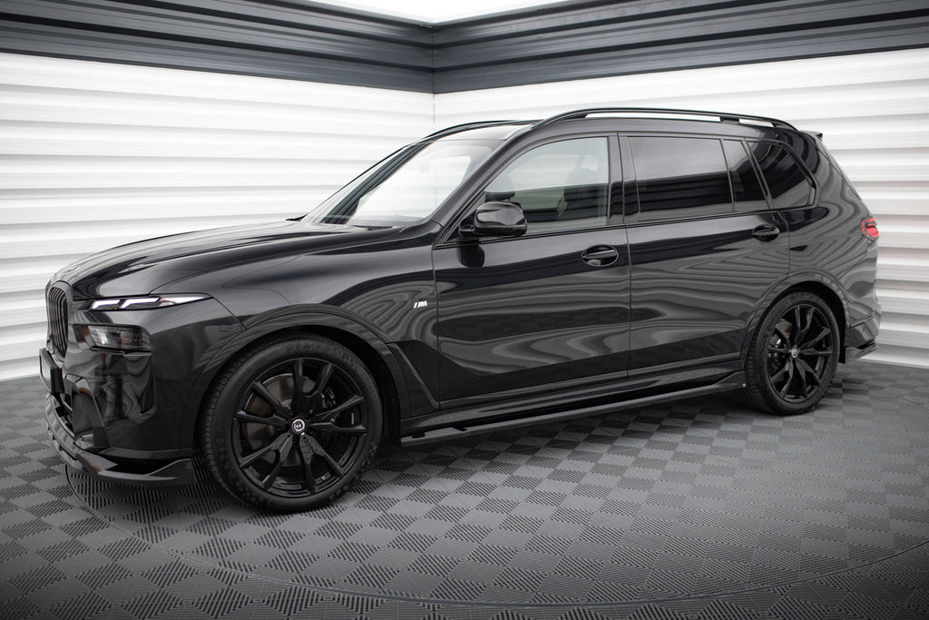 Maxton Design Street+ Seitenschweller Leisten passend für BMW X7 M-Paket G07 Facelift schwarz Hochglanz