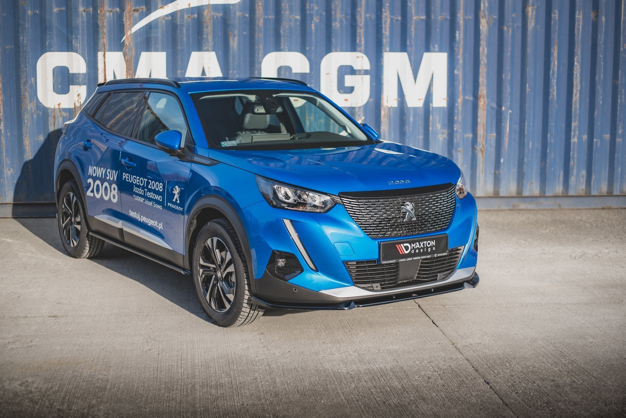 Maxton Design Street+ Spoilerlippe Front Ansatz V.1 passend für Peugeot 2008 Mk2 schwarz Hochglanz