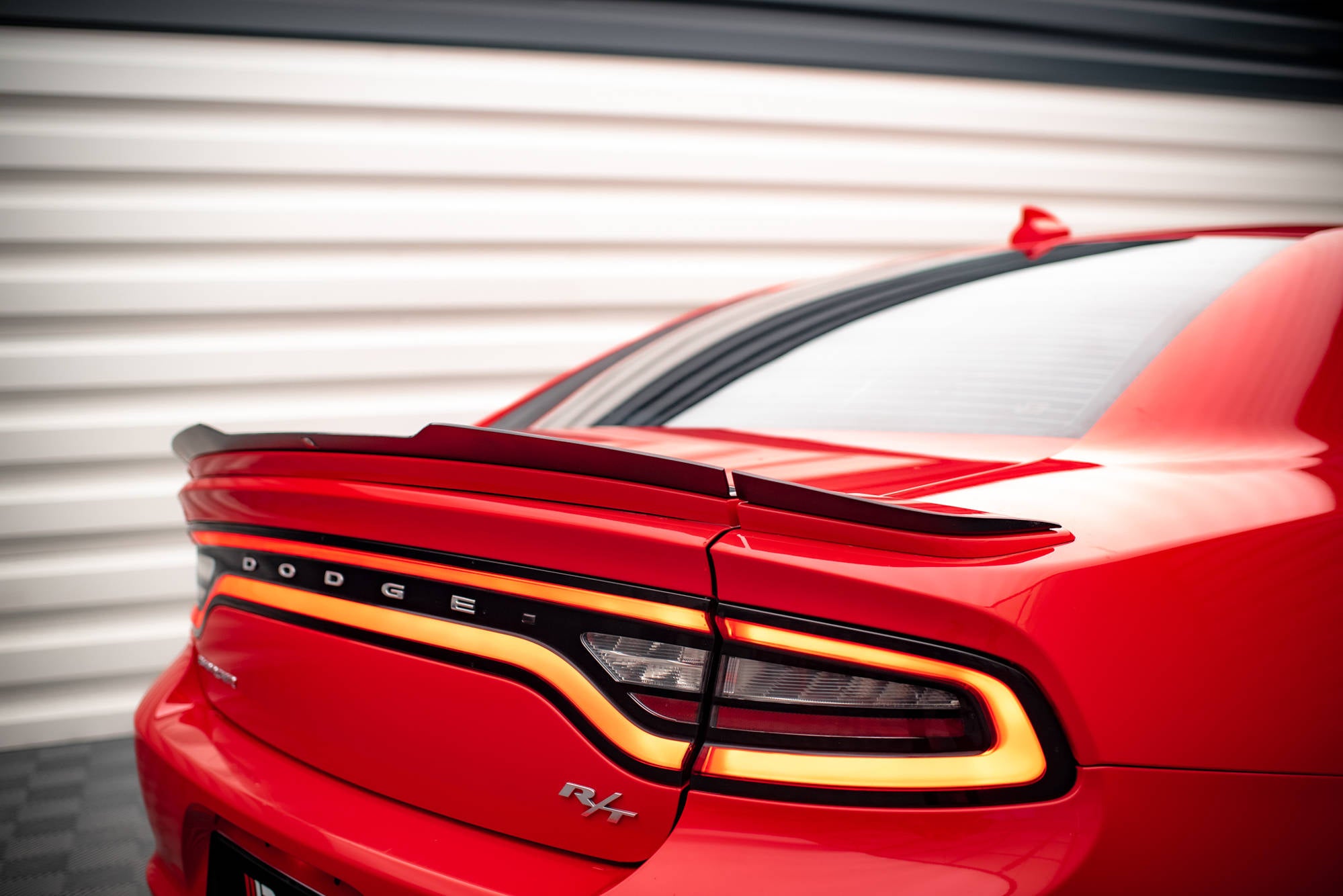 Maxton Design Spoiler CAP passend für Paket Dodge Charger RT Mk7 Facelift schwarz Hochglanz