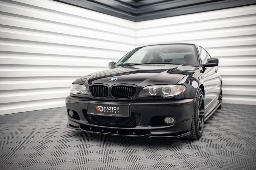 Maxton Design Street+ Spoilerlippe Front Ansatz V.2 passend für BMW 3er Coupe M-Paket E46 schwarz Hochglanz