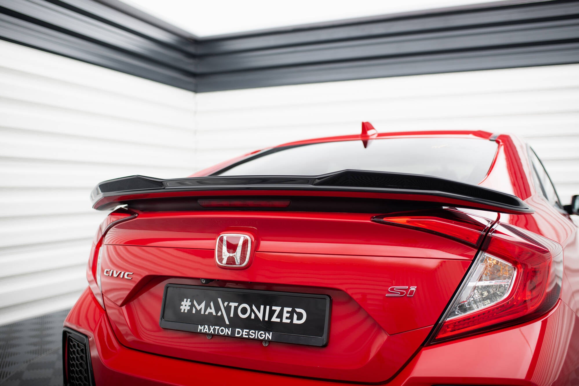 Maxton Design Spoiler CAP 3D passend für Honda Civic SI Mk10 schwarz Hochglanz