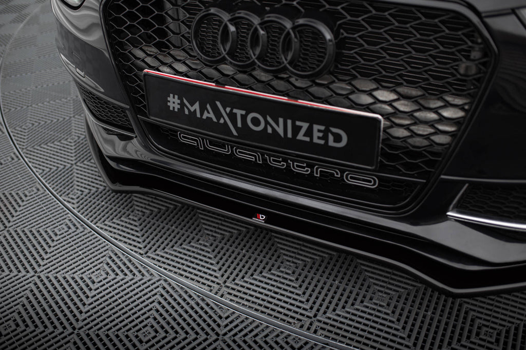 Maxton Design Street+ Spoilerlippe Front Ansatz V.2 passend für Audi A4 S-Line / S4 B8 Facelift schwarz Hochglanz