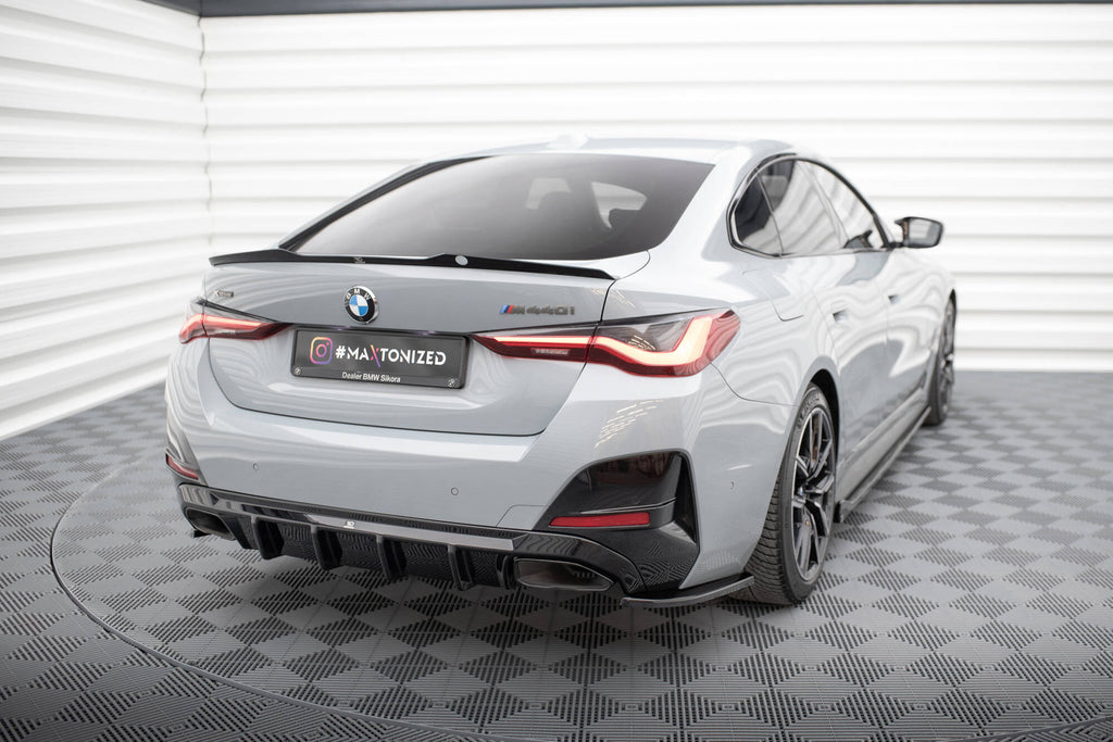 Maxton Design Heck Ansatz Flaps Diffusor V.3 passend für BMW M440i / 4 M-Paket Gran Coupe G26 schwarz Hochglanz