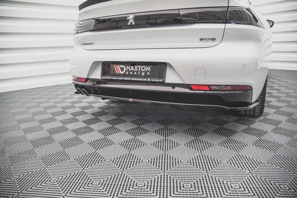 Maxton Design Street+ Mittlerer Diffusor RACE passend für Peugeot 508 Diesel Mk2 schwarz Hochglanz