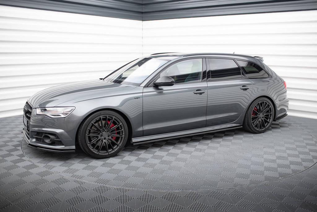 Maxton Design Dokadki Progów Audi S6 / A6 S-Line / A6 C7 FL schwarz Hochglanz für Audi A6