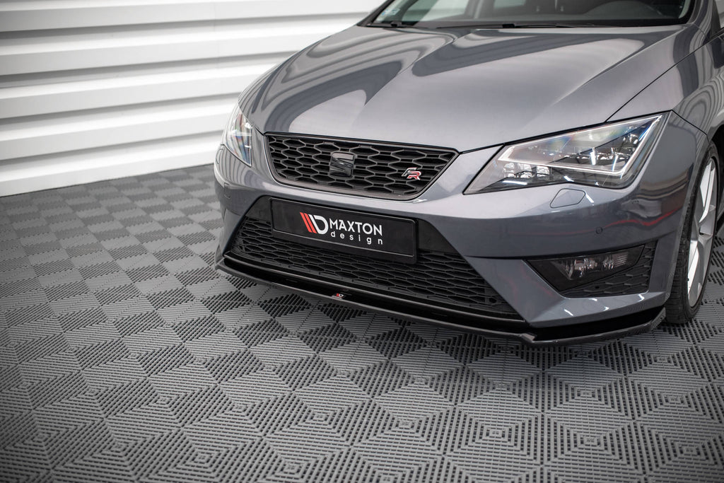 Maxton Design Street+ Spoilerlippe Front Ansatz V.2 passend für Seat Leon FR / Cupra Mk3 schwarz Hochglanz
