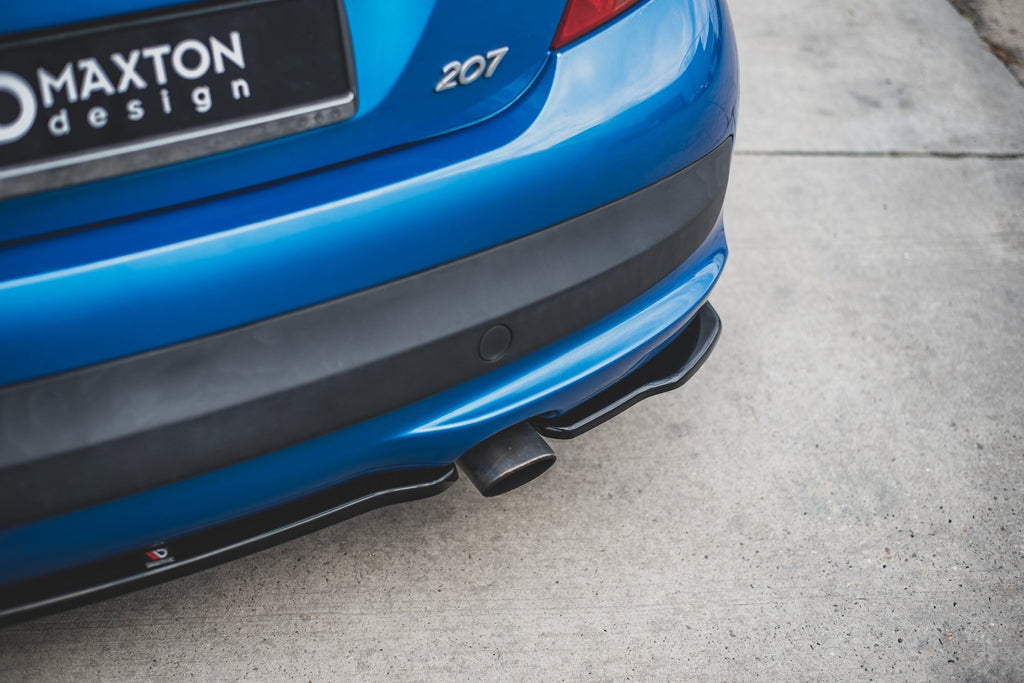 Maxton Design Heck Ansatz Flaps Diffusor passend für Peugeot 207 Sport schwarz Hochglanz