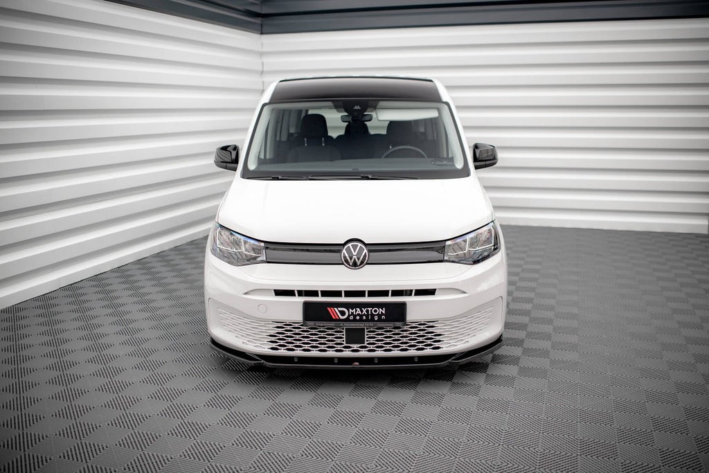 Maxton Design Street+ Spoilerlippe Front Ansatz V.1 passend für VW Caddy Mk5 schwarz Hochglanz