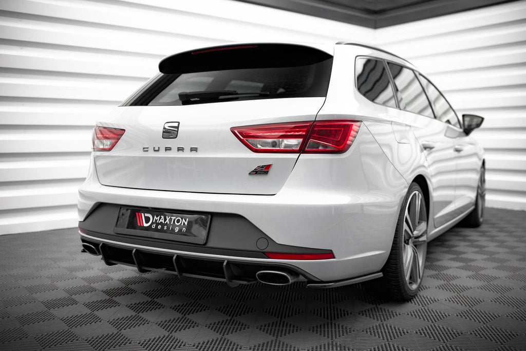 Maxton Design Heck Ansatz Flaps Diffusor V.1 passend für Seat Leon Cupra Sportstourer Mk3 schwarz Hochglanz