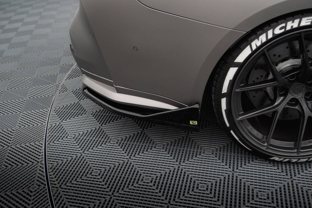 Maxton Design Heck Ansatz Flaps Diffusor V.3 passend für CSL Look BMW M4 G82 / G82 Facelift schwarz Hochglanz