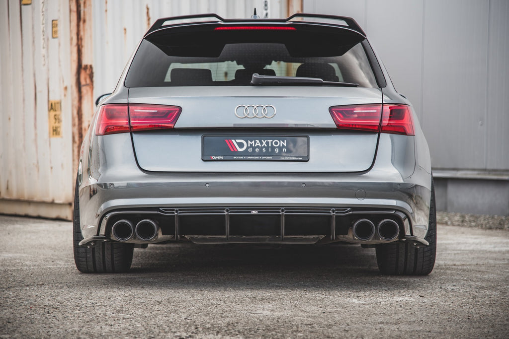 Maxton Design Diffusor Heck Ansatz V.1 passend für Audi S6 C7 Facelift schwarz Hochglanz