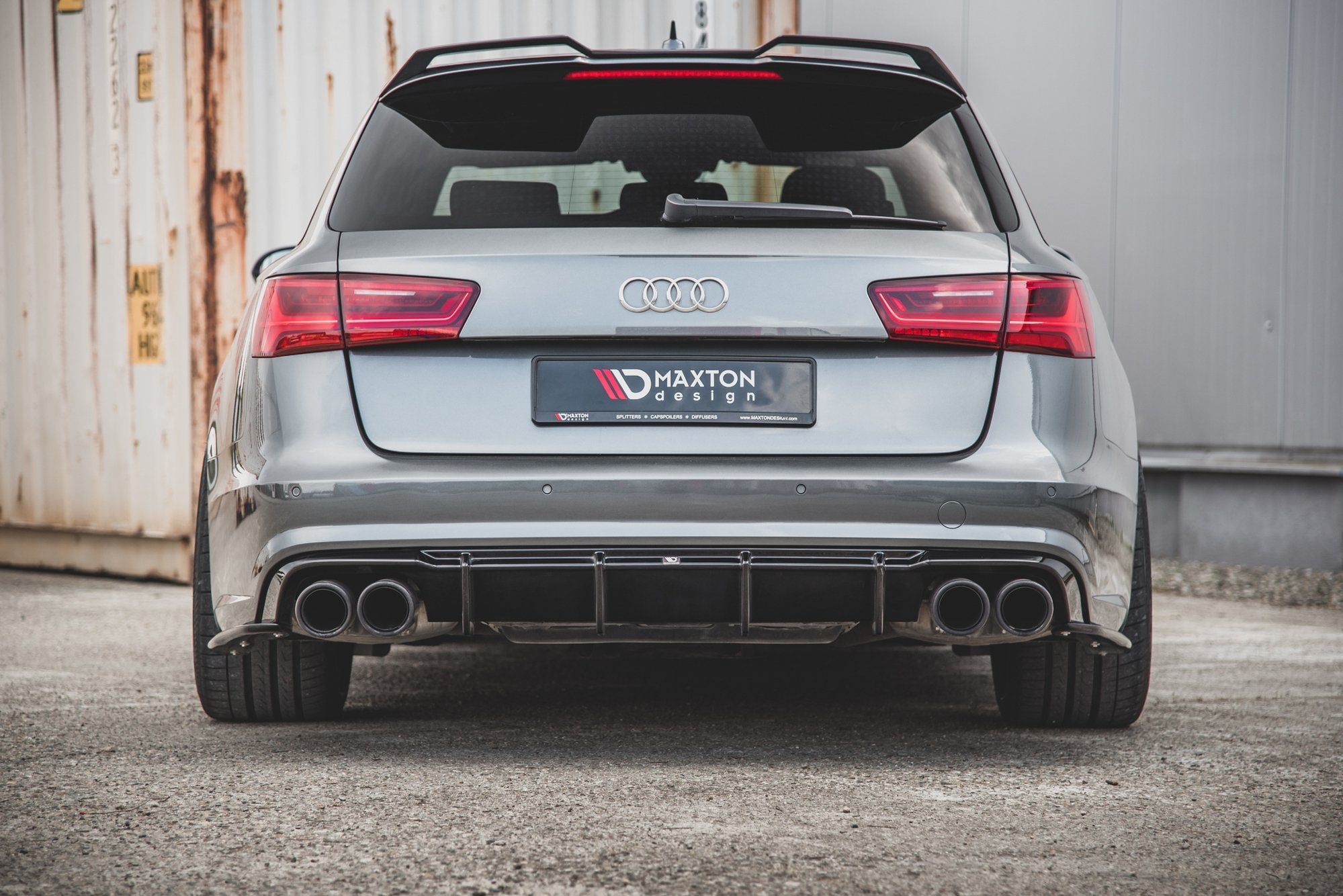 Maxton Design Diffusor Heck Ansatz V.1 passend für Audi S6 C7 Facelift schwarz Hochglanz