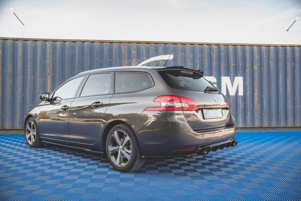 Maxton Design Heck Ansatz Flaps Diffusor V.2 passend für Peugeot 308 SW Mk2 schwarz Hochglanz