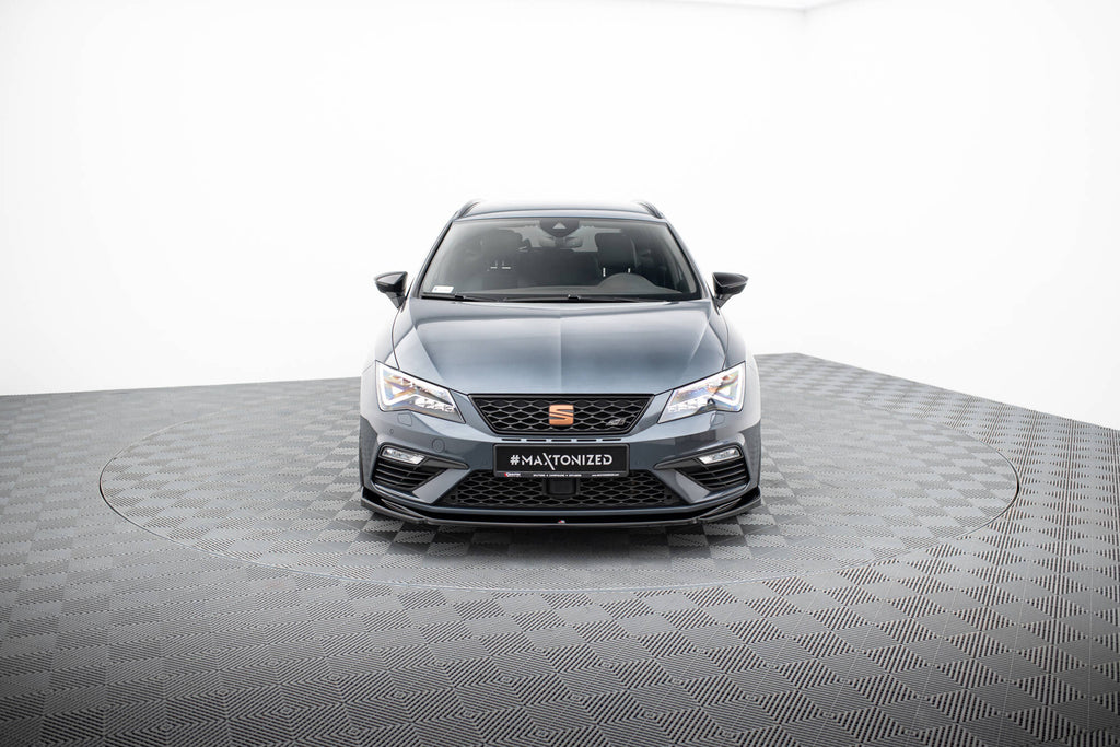 Maxton Design Street+ Spoilerlippe Front Ansatz V.5 passend für Seat Leon Cupra / FR Mk3 FL schwarz Hochglanz