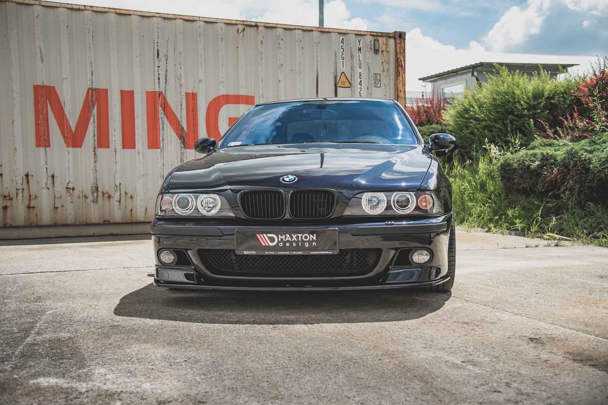 Maxton Design Street+ Spoilerlippe Front Ansatz passend für Seite + Street+ Spoilerlippe Front Ansatz passend für BMW M5 / 5 M-Paket E39 schwarz Hochglanz